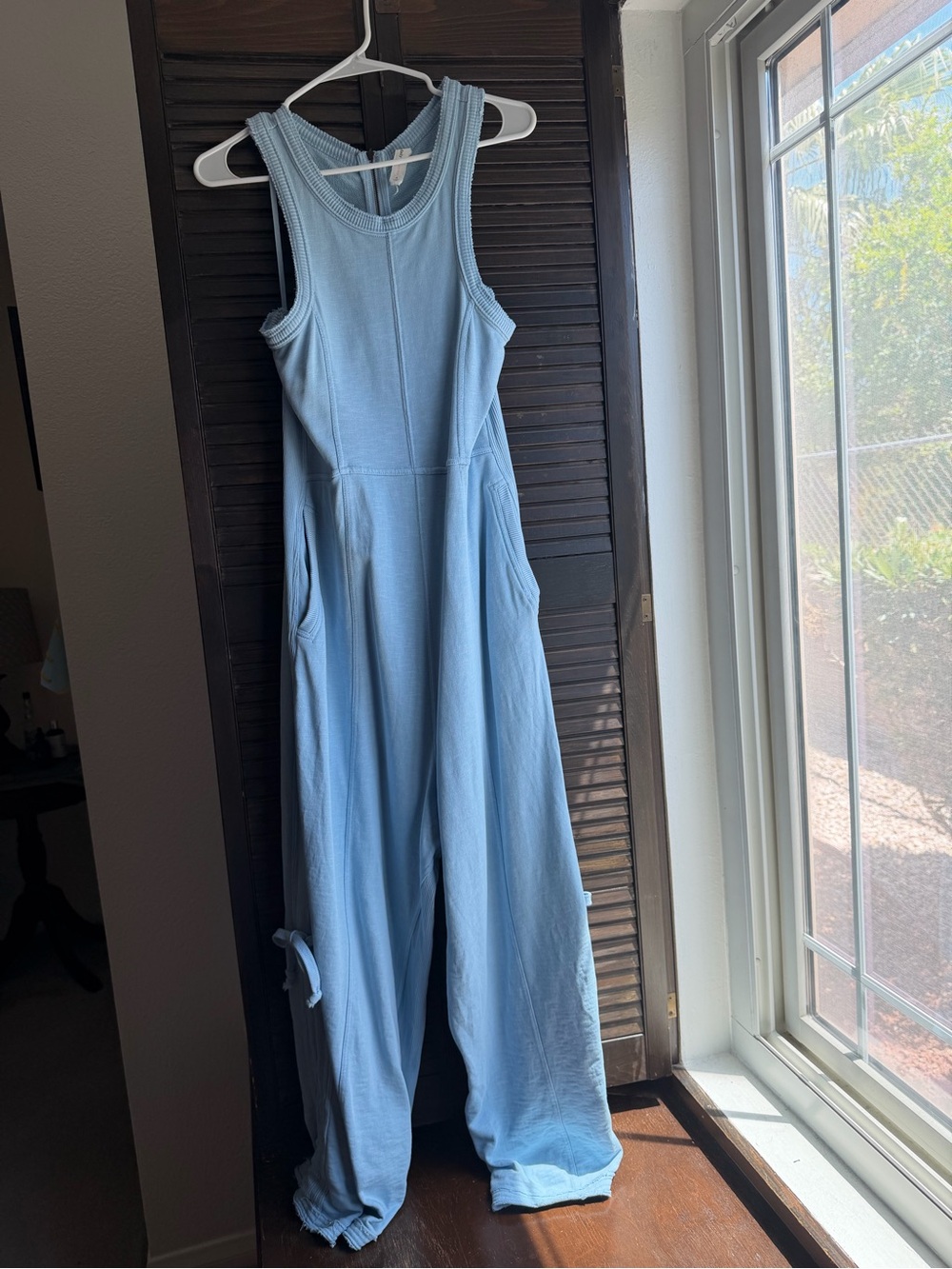 Anthropologie Light Blue Sleeveless Maxi Jumpsuit
